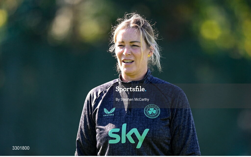 29 November 2025; Republic of Ireland goalkeeping coach Emma Byrne before the women's international friendly match between Republic of Ireland and Hungary at Marbella Football Centre in Marbella, Spain. Photo by Stephen McCarthy/Sportsfile