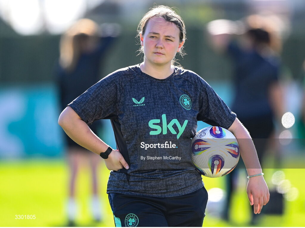 29 November 2025; Republic of Ireland equipment officer Rachel O'Hanlon before the women's international friendly match between Republic of Ireland and Hungary at Marbella Football Centre in Marbella, Spain. Photo by Stephen McCarthy/Sportsfile