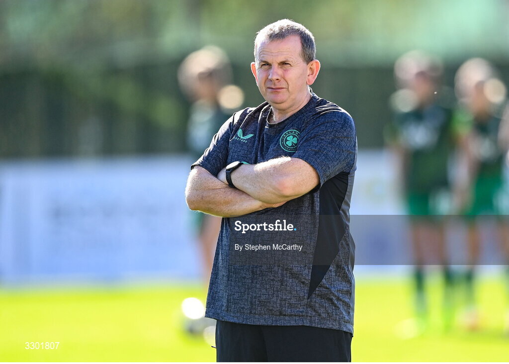 29 November 2025; Republic of Ireland masseuse Mickey McGlynn before the women's international friendly match between Republic of Ireland and Hungary at Marbella Football Centre in Marbella, Spain. Photo by Stephen McCarthy/Sportsfile