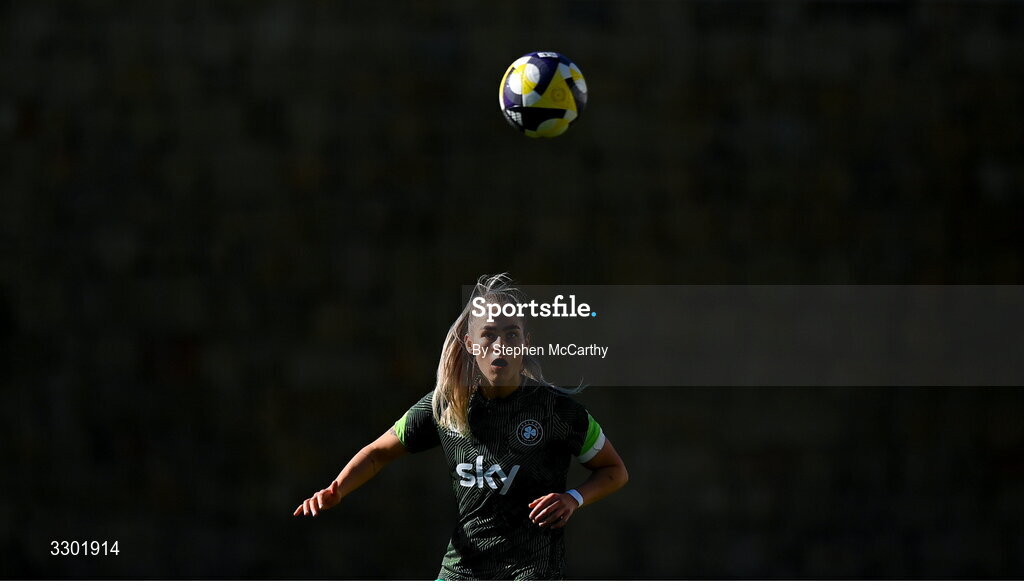 29 November 2025; Tara O'Hanlon of Republic of Ireland warms up before the women's international friendly match between Republic of Ireland and Hungary at Marbella Football Centre in Marbella, Spain. Photo by Stephen McCarthy/Sportsfile