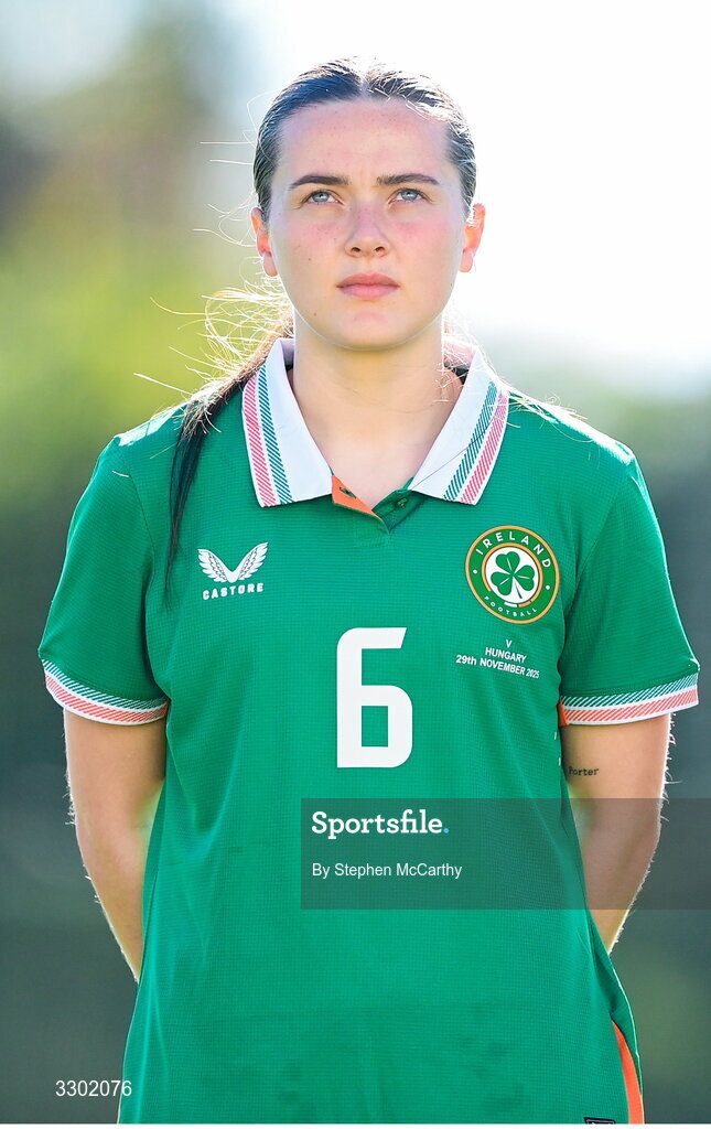 29 November 2025; Tyler Toland of Republic of Ireland before the women's international friendly match between Republic of Ireland and Hungary at Marbella Football Centre in Marbella, Spain. Photo by Stephen McCarthy/Sportsfile