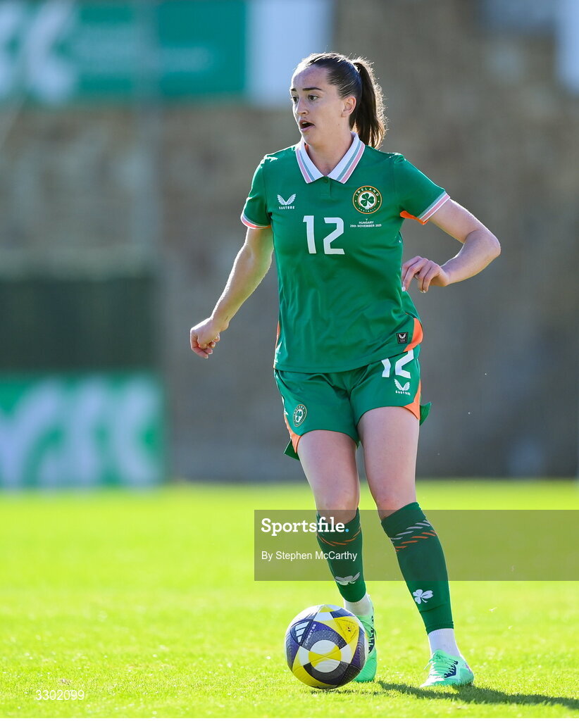29 November 2025; Anna Patten of Republic of Ireland during the women's international friendly match between Republic of Ireland and Hungary at Marbella Football Centre in Marbella, Spain. Photo by Stephen McCarthy/Sportsfile