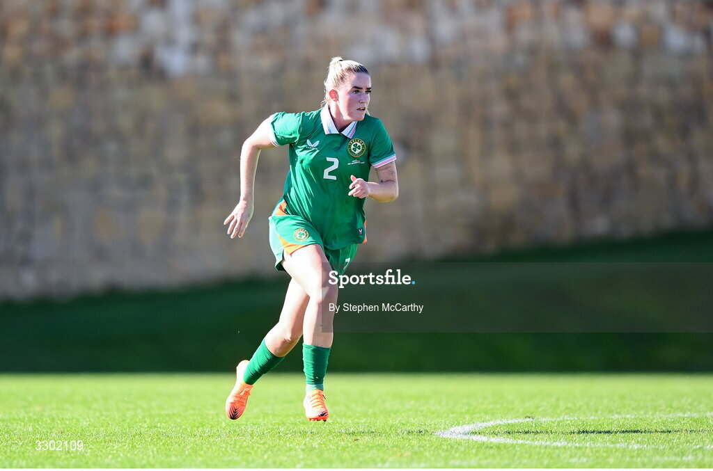 29 November 2025; Jessie Stapleton of Republic of Ireland during the women's international friendly match between Republic of Ireland and Hungary at Marbella Football Centre in Marbella, Spain. Photo by Stephen McCarthy/Sportsfile