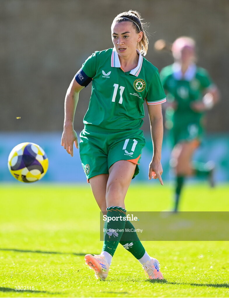 29 November 2025; Katie McCabe of Republic of Ireland during the women's international friendly match between Republic of Ireland and Hungary at Marbella Football Centre in Marbella, Spain. Photo by Stephen McCarthy/Sportsfile