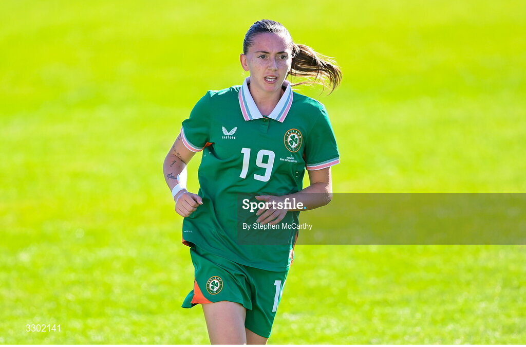 29 November 2025; Abbie Larkin of Republic of Ireland during the women's international friendly match between Republic of Ireland and Hungary at Marbella Football Centre in Marbella, Spain. Photo by Stephen McCarthy/Sportsfile