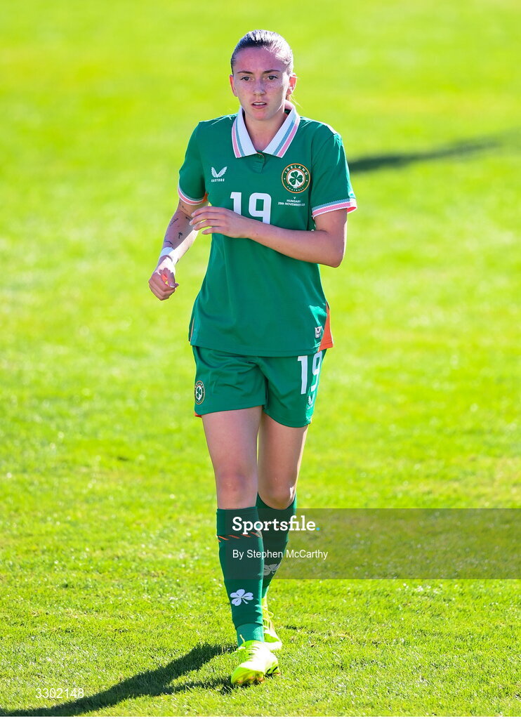 29 November 2025; Abbie Larkin of Republic of Ireland during the women's international friendly match between Republic of Ireland and Hungary at Marbella Football Centre in Marbella, Spain. Photo by Stephen McCarthy/Sportsfile