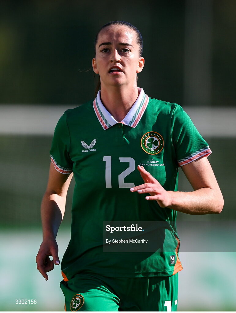 29 November 2025; Anna Patten of Republic of Ireland during the women's international friendly match between Republic of Ireland and Hungary at Marbella Football Centre in Marbella, Spain. Photo by Stephen McCarthy/Sportsfile
