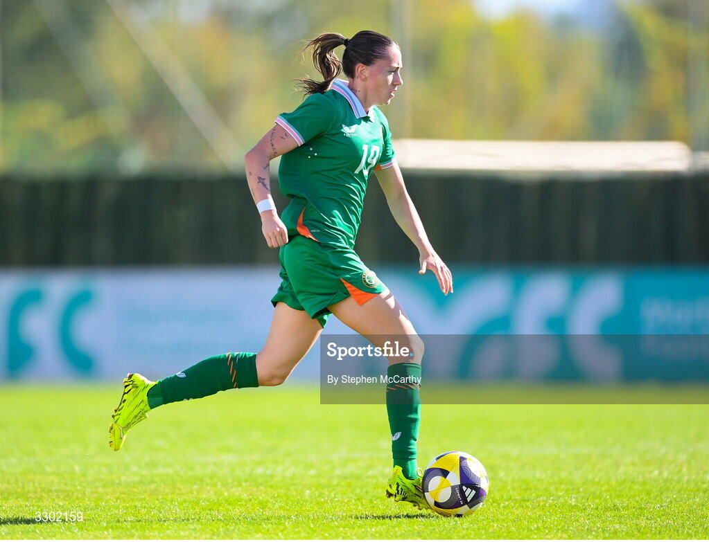 29 November 2025; Abbie Larkin of Republic of Ireland during the women's international friendly match between Republic of Ireland and Hungary at Marbella Football Centre in Marbella, Spain. Photo by Stephen McCarthy/Sportsfile