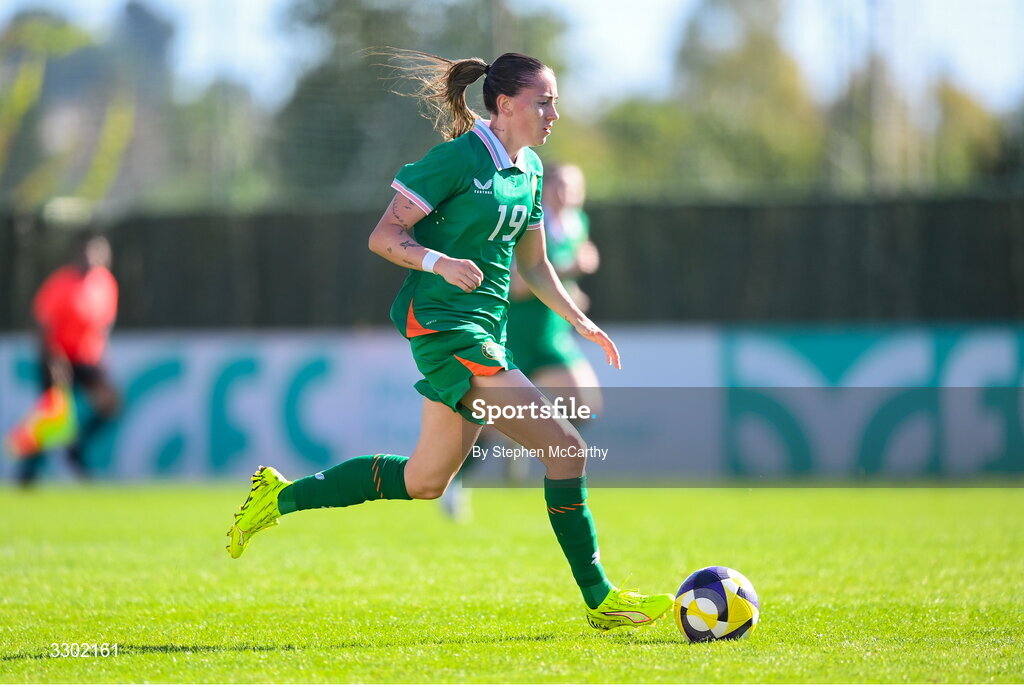 29 November 2025; Abbie Larkin of Republic of Ireland during the women's international friendly match between Republic of Ireland and Hungary at Marbella Football Centre in Marbella, Spain. Photo by Stephen McCarthy/Sportsfile