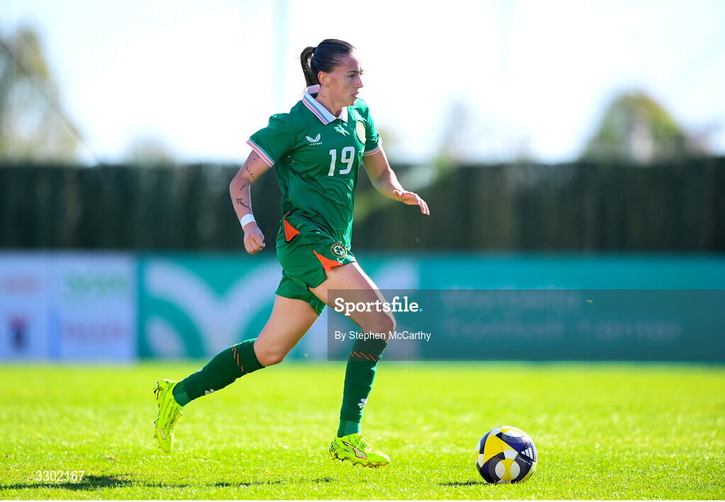 29 November 2025; Abbie Larkin of Republic of Ireland during the women's international friendly match between Republic of Ireland and Hungary at Marbella Football Centre in Marbella, Spain. Photo by Stephen McCarthy/Sportsfile