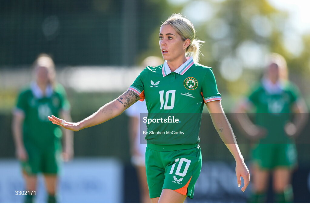 29 November 2025; Denise O’Sullivan of Republic of Ireland during the women's international friendly match between Republic of Ireland and Hungary at Marbella Football Centre in Marbella, Spain. Photo by Stephen McCarthy/Sportsfile
