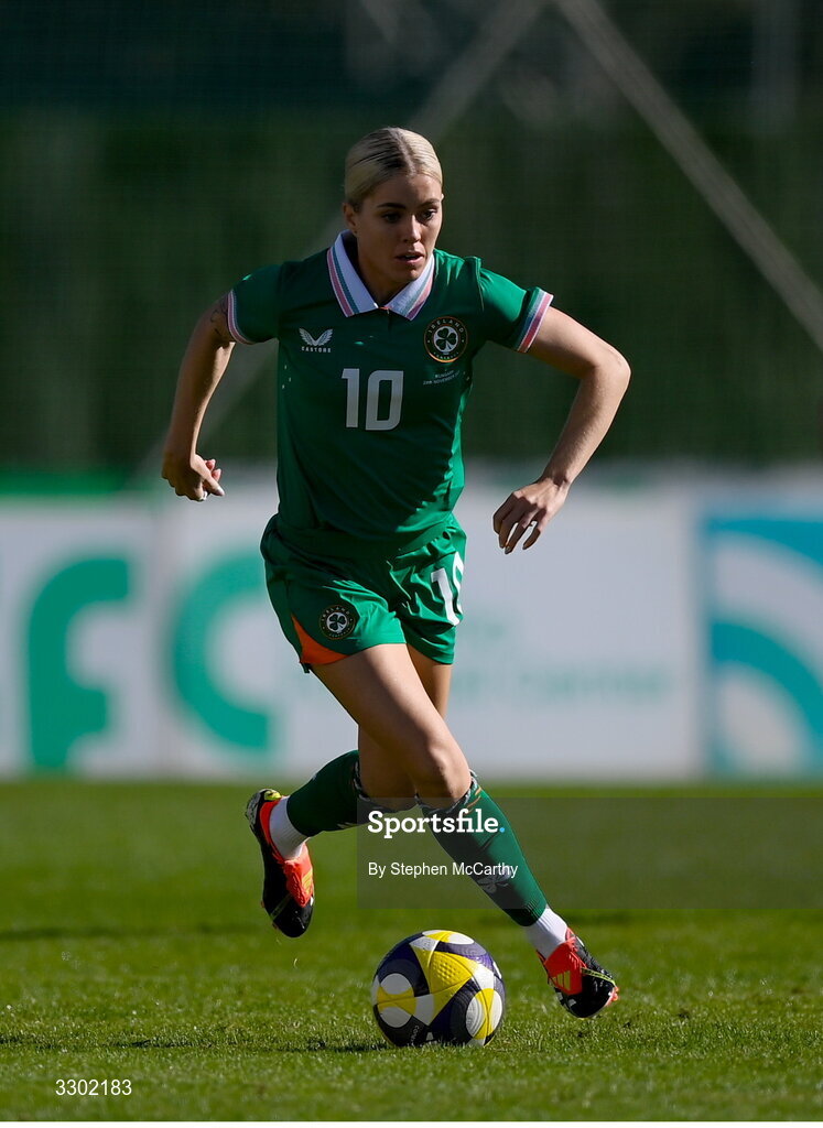 29 November 2025; Denise O’Sullivan of Republic of Ireland during the women's international friendly match between Republic of Ireland and Hungary at Marbella Football Centre in Marbella, Spain. Photo by Stephen McCarthy/Sportsfile