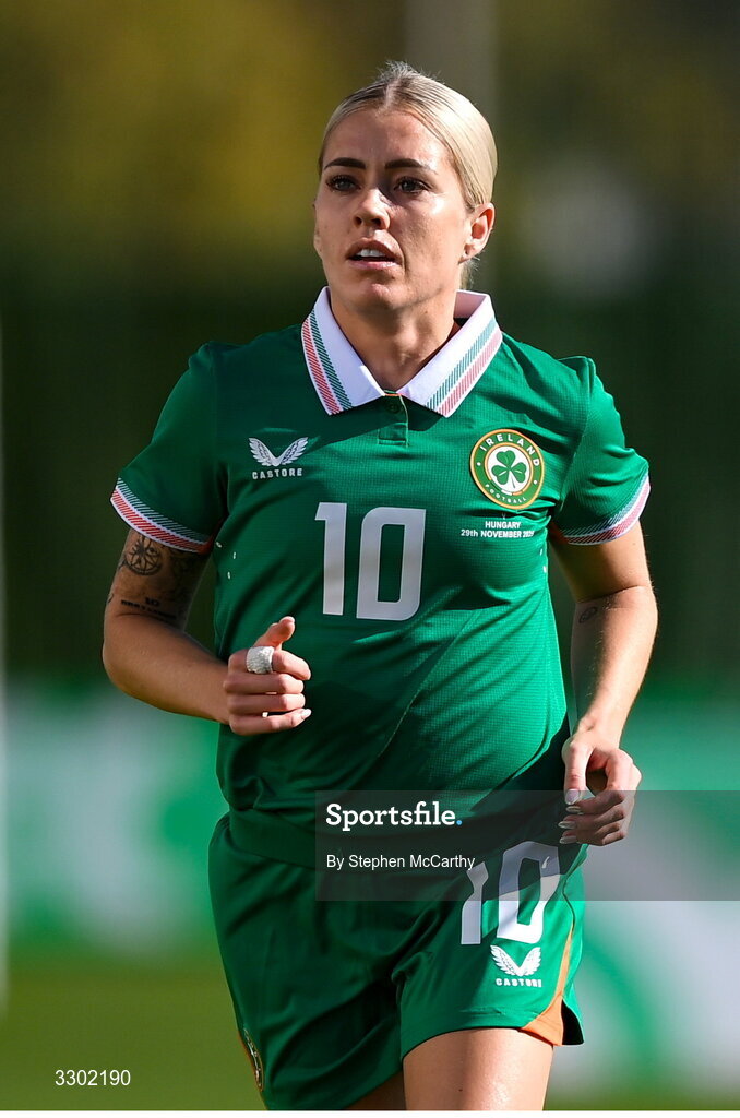 29 November 2025; Denise O’Sullivan of Republic of Ireland during the women's international friendly match between Republic of Ireland and Hungary at Marbella Football Centre in Marbella, Spain. Photo by Stephen McCarthy/Sportsfile