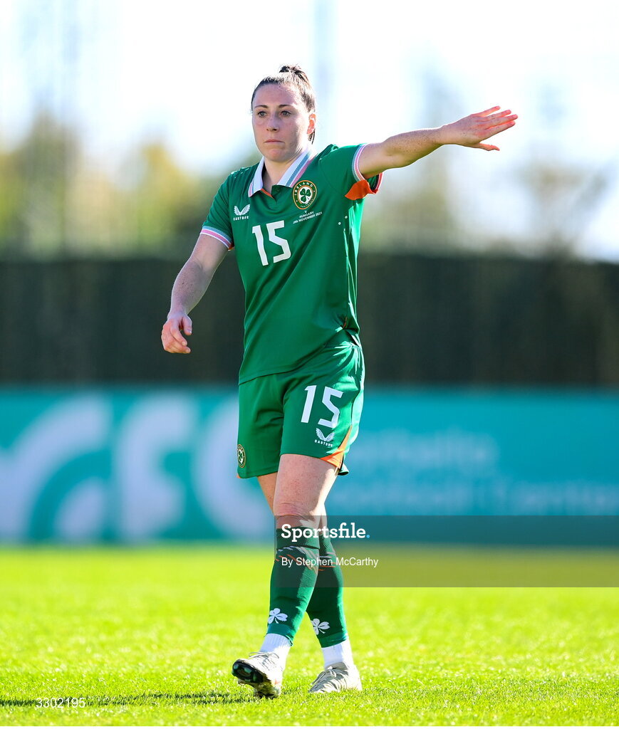 29 November 2025; Lucy Quinn of Republic of Ireland during the women's international friendly match between Republic of Ireland and Hungary at Marbella Football Centre in Marbella, Spain. Photo by Stephen McCarthy/Sportsfile