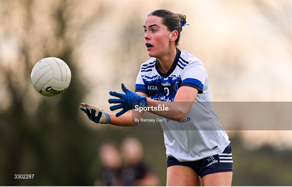 29 November 2025; Karla Brady of Cavan Gaels during the AIB All-Ireland Ladies Football Club Junior Club Championship semi-final match between Cavan Gaels of Cavan and Cromane of Kerry at Terry Coyle Park in Cavan. Photo by Ramsey Cardy/Sportsfile