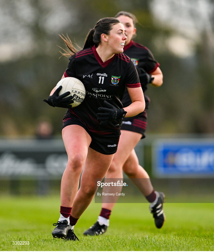29 November 2025; Mary Kate Smith of Cromane during the AIB All-Ireland Ladies Football Club Junior Club Championship semi-final match between Cavan Gaels of Cavan and Cromane of Kerry at Terry Coyle Park in Cavan. Photo by Ramsey Cardy/Sportsfile