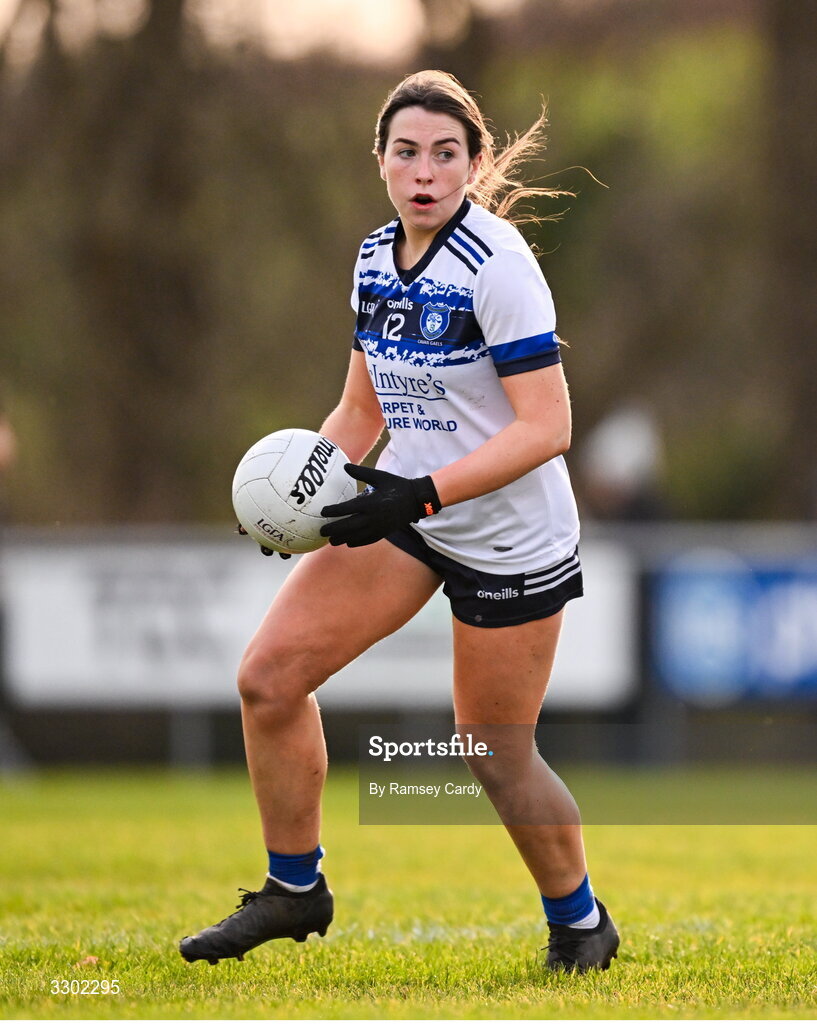 29 November 2025; Laura Galligan of Cavan Gaels during the AIB All-Ireland Ladies Football Club Junior Club Championship semi-final match between Cavan Gaels of Cavan and Cromane of Kerry at Terry Coyle Park in Cavan. Photo by Ramsey Cardy/Sportsfile