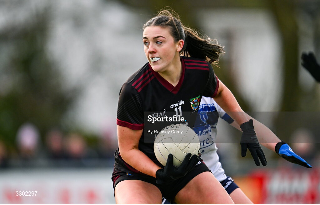 29 November 2025; Mary Kate Smith of Cromane during the AIB All-Ireland Ladies Football Club Junior Club Championship semi-final match between Cavan Gaels of Cavan and Cromane of Kerry at Terry Coyle Park in Cavan. Photo by Ramsey Cardy/Sportsfile