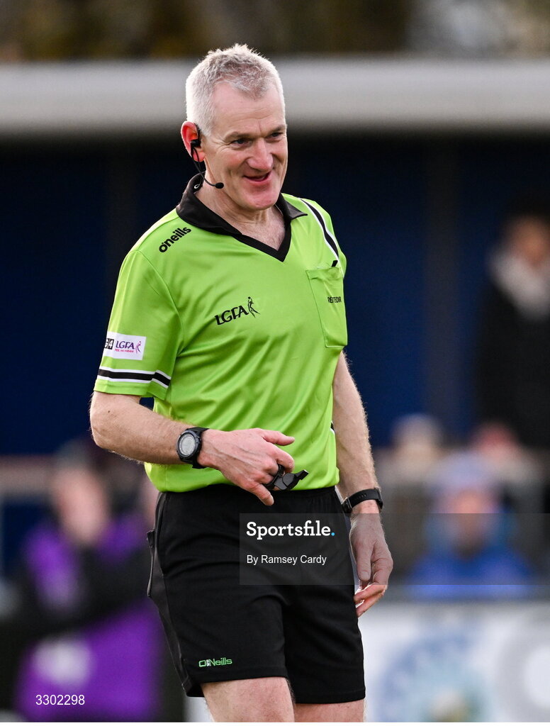 29 November 2025; Referee Philip Conway during the AIB All-Ireland Ladies Football Club Junior Club Championship semi-final match between Cavan Gaels of Cavan and Cromane of Kerry at Terry Coyle Park in Cavan. Photo by Ramsey Cardy/Sportsfile