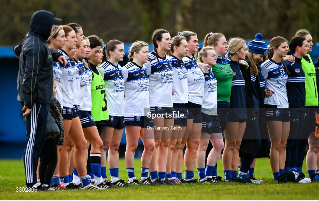 29 November 2025; The Cavan Gaels team before the AIB All-Ireland Ladies Football Club Junior Club Championship semi-final match between Cavan Gaels of Cavan and Cromane of Kerry at Terry Coyle Park in Cavan. Photo by Ramsey Cardy/Sportsfile