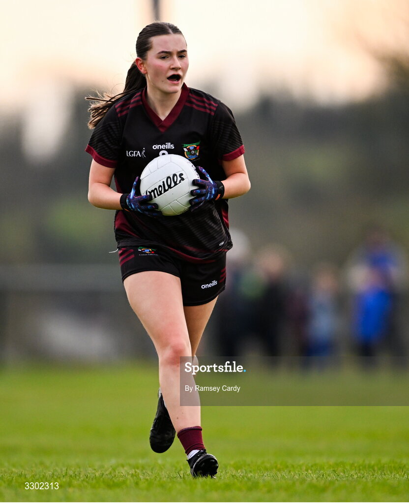 29 November 2025; Leona O'Sullivan of Cromane during the AIB All-Ireland Ladies Football Club Junior Club Championship semi-final match between Cavan Gaels of Cavan and Cromane of Kerry at Terry Coyle Park in Cavan. Photo by Ramsey Cardy/Sportsfile