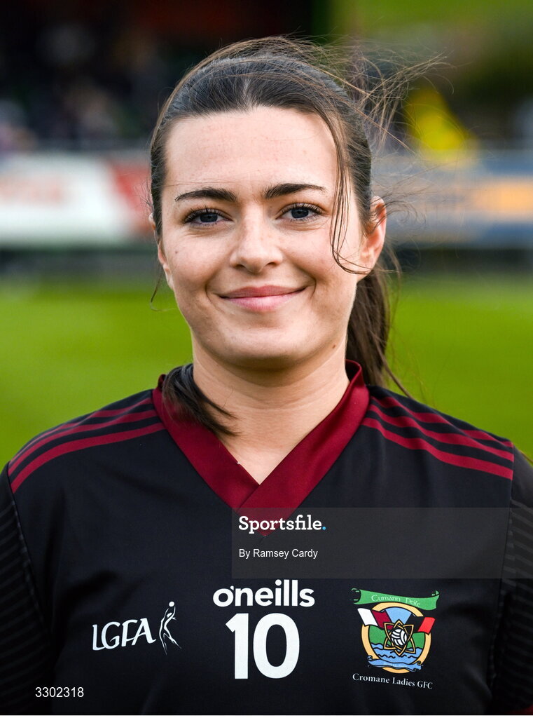 29 November 2025; Cromane captain Mairín Duffy before the AIB All-Ireland Ladies Football Club Junior Club Championship semi-final match between Cavan Gaels of Cavan and Cromane of Kerry at Terry Coyle Park in Cavan. Photo by Ramsey Cardy/Sportsfile