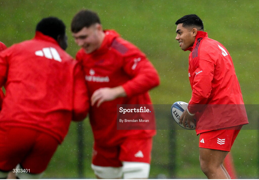 1 December 2025; Michael Ala'alatoa during Munster Rugby squad training at the University of Limerick in Limerick. Photo by Brendan Moran/Sportsfile