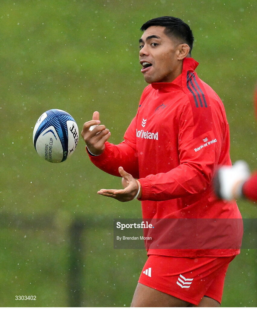 1 December 2025; Michael Ala'alatoa during Munster Rugby squad training at the University of Limerick in Limerick. Photo by Brendan Moran/Sportsfile