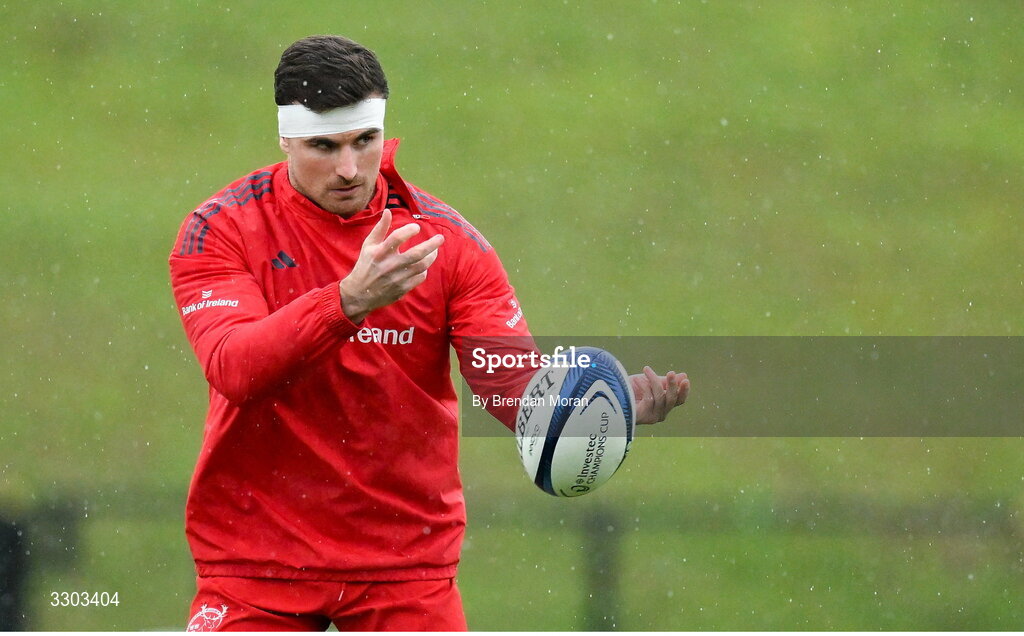1 December 2025; Shane Daly during Munster Rugby squad training at the University of Limerick in Limerick. Photo by Brendan Moran/Sportsfile