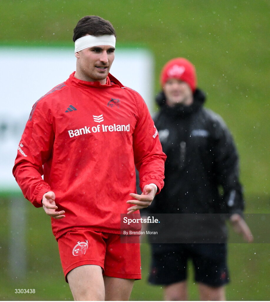 1 December 2025; Shane Daly during Munster Rugby squad training at the University of Limerick in Limerick. Photo by Brendan Moran/Sportsfile