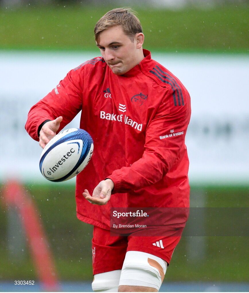 1 December 2025; Gavin Coombes during Munster Rugby squad training at the University of Limerick in Limerick. Photo by Brendan Moran/Sportsfile
