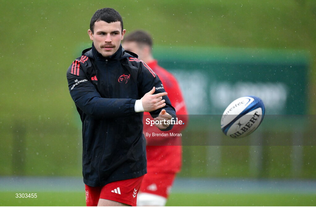 1 December 2025; Calvin Nash during Munster Rugby squad training at the University of Limerick in Limerick. Photo by Brendan Moran/Sportsfile