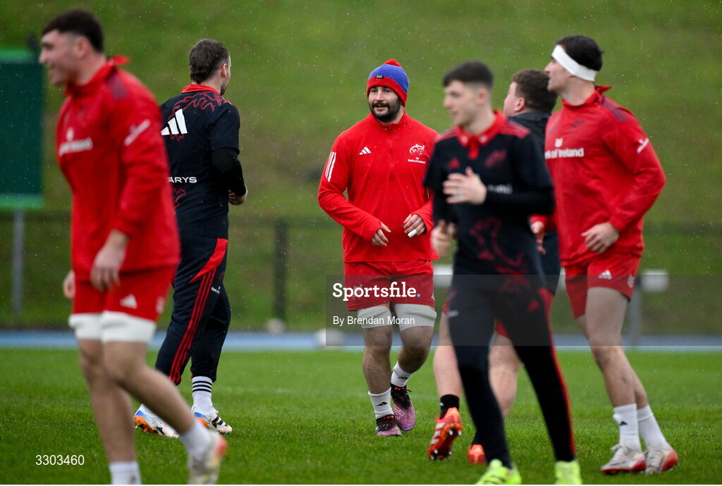 1 December 2025; John Hodnett during Munster Rugby squad training at the University of Limerick in Limerick. Photo by Brendan Moran/Sportsfile