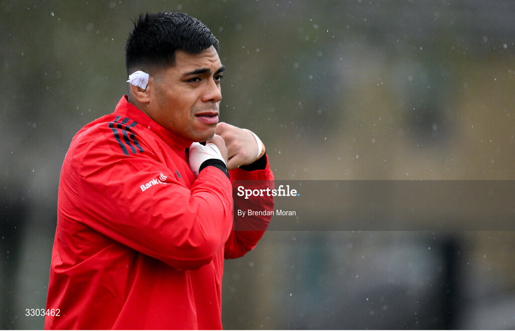 1 December 2025; Michael Ala'alatoa arrives for Munster Rugby squad training at the University of Limerick in Limerick. Photo by Brendan Moran/Sportsfile