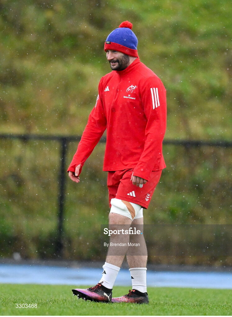 1 December 2025; John Hodnett during Munster Rugby squad training at the University of Limerick in Limerick. Photo by Brendan Moran/Sportsfile