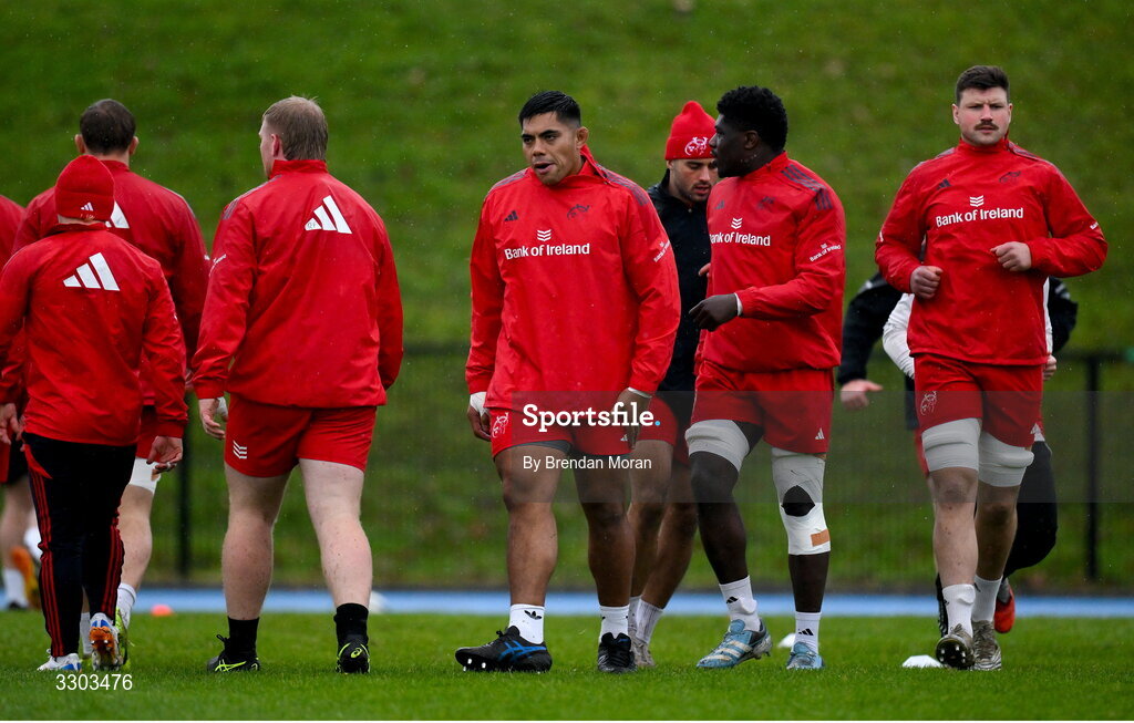 1 December 2025; Michael Ala'alatoa during Munster Rugby squad training at the University of Limerick in Limerick. Photo by Brendan Moran/Sportsfile