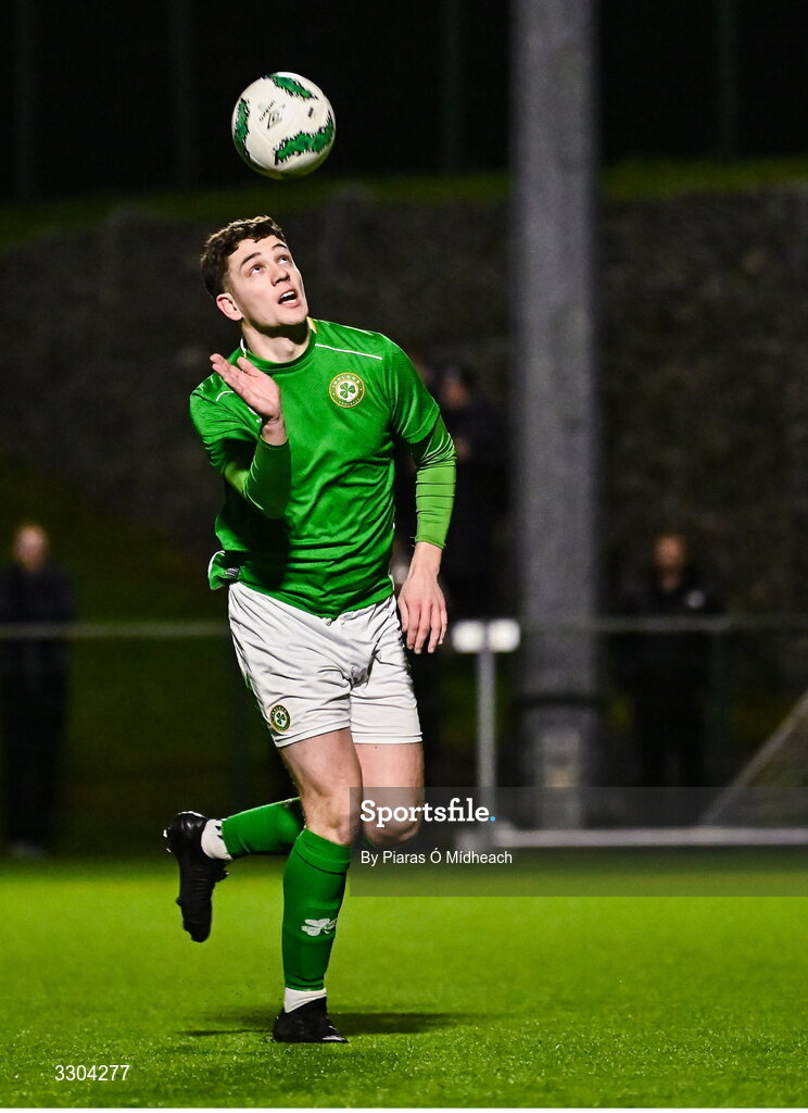 3 December 2025; Reece Murphy of Ireland Amateur during the representative friendly match between Ireland Amateur and Irish Defence Forces at Wayside Celtic FC in Dublin. Photo by Piaras Ó Mídheach/Sportsfile