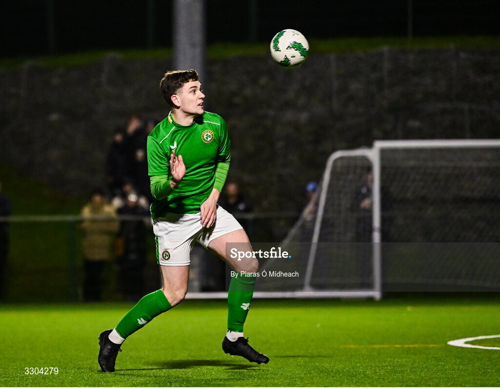 3 December 2025; Reece Murphy of Ireland Amateur during the representative friendly match between Ireland Amateur and Irish Defence Forces at Wayside Celtic FC in Dublin. Photo by Piaras Ó Mídheach/Sportsfile