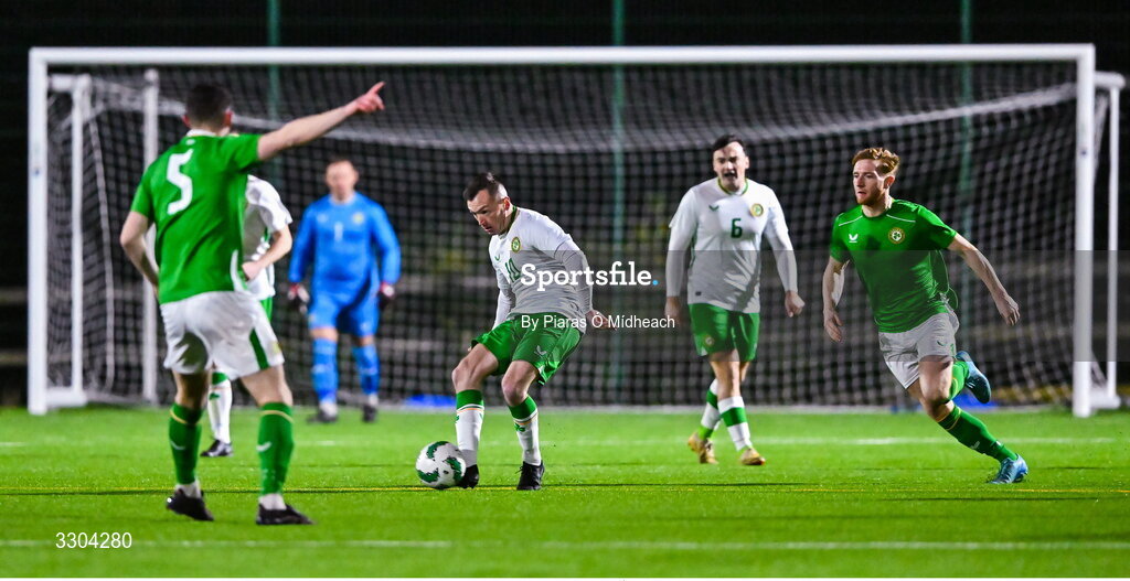 3 December 2025; Adrian Rafferty of Irish Defence Forces during the representative friendly match between Ireland Amateur and Irish Defence Forces at Wayside Celtic FC in Dublin. Photo by Piaras Ó Mídheach/Sportsfile