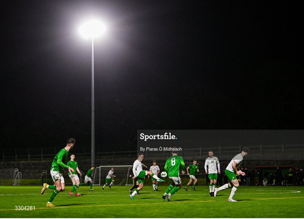 3 December 2025; Alex O’Callaghan of Irish Defence Forces during the representative friendly match between Ireland Amateur and Irish Defence Forces at Wayside Celtic FC in Dublin. Photo by Piaras Ó Mídheach/Sportsfile
