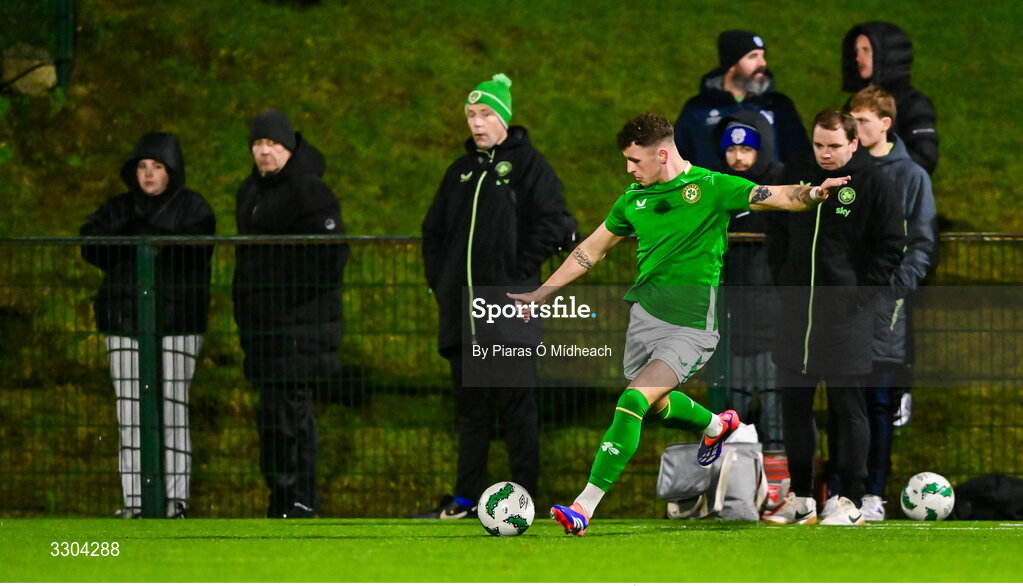 3 December 2025; Jake Dillon of Ireland Amateur during the representative friendly match between Ireland Amateur and Irish Defence Forces at Wayside Celtic FC in Dublin. Photo by Piaras Ó Mídheach/Sportsfile