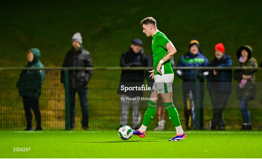 3 December 2025; Jake Dillon of Ireland Amateur during the representative friendly match between Ireland Amateur and Irish Defence Forces at Wayside Celtic FC in Dublin. Photo by Piaras Ó Mídheach/Sportsfile