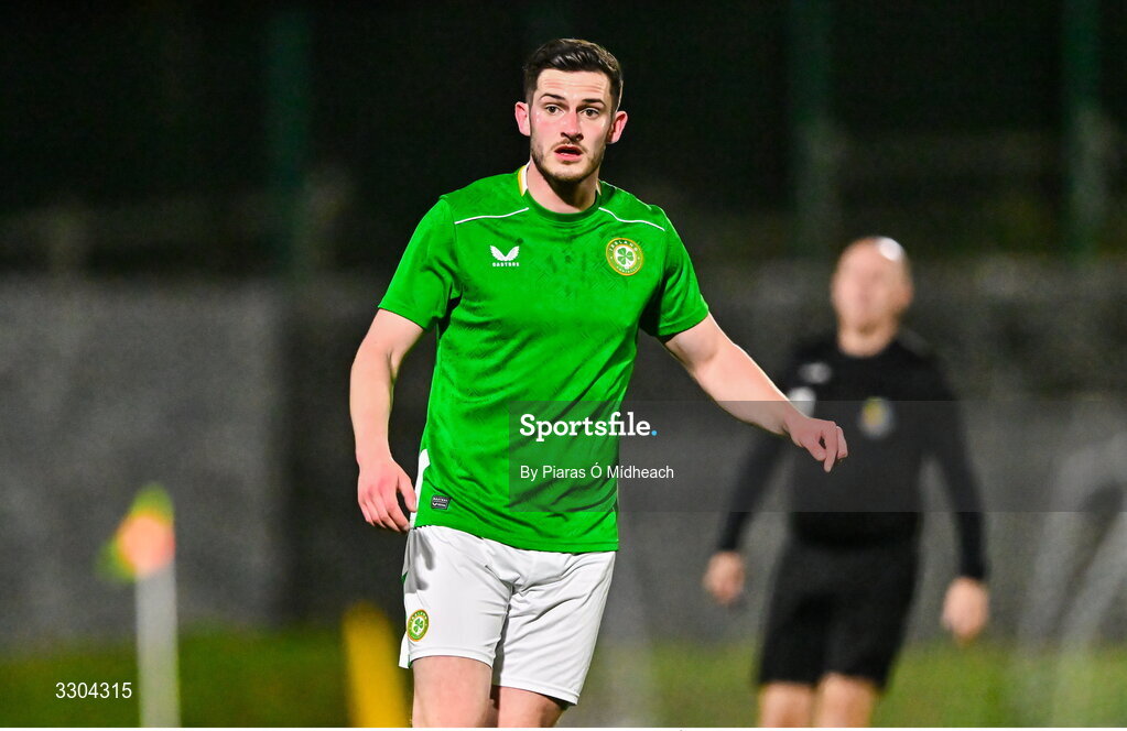 3 December 2025; Tony Whitehead of Ireland Amateur during the representative friendly match between Ireland Amateur and Irish Defence Forces at Wayside Celtic FC in Dublin. Photo by Piaras Ó Mídheach/Sportsfile