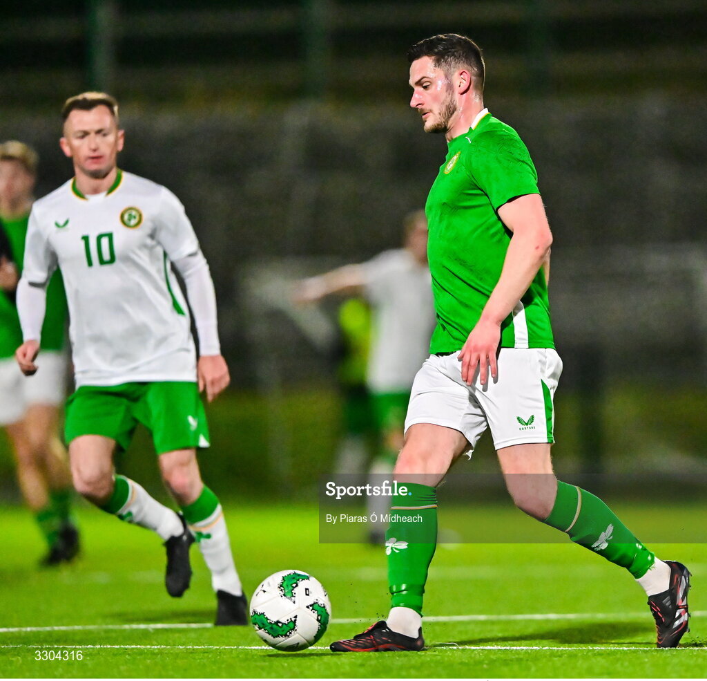 3 December 2025; Tony Whitehead of Ireland Amateur during the representative friendly match between Ireland Amateur and Irish Defence Forces at Wayside Celtic FC in Dublin. Photo by Piaras Ó Mídheach/Sportsfile