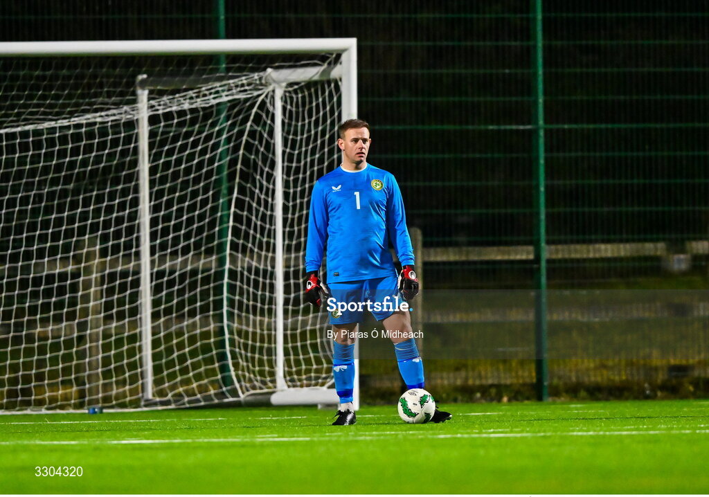 3 December 2025; Irish Defence Forces goalkeeper Shane Sherlock during the representative friendly match between Ireland Amateur and Irish Defence Forces at Wayside Celtic FC in Dublin. Photo by Piaras Ó Mídheach/Sportsfile