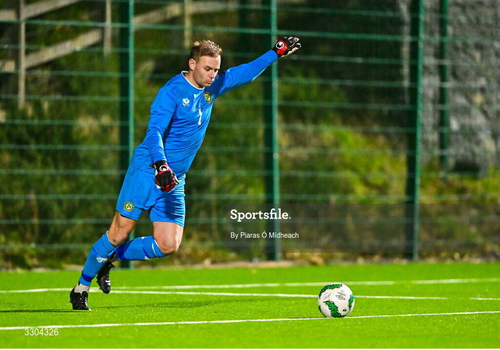 3 December 2025; Irish Defence Forces goalkeeper Shane Sherlock during the representative friendly match between Ireland Amateur and Irish Defence Forces at Wayside Celtic FC in Dublin. Photo by Piaras Ó Mídheach/Sportsfile