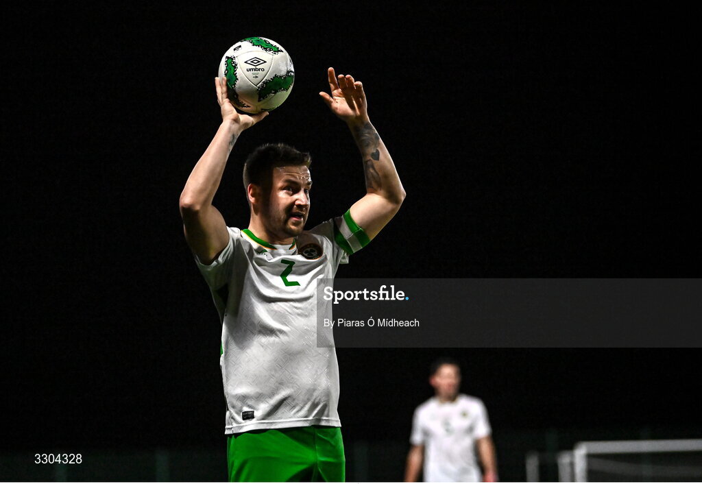 3 December 2025; Aidan Friel of Irish Defence Forces during the representative friendly match between Ireland Amateur and Irish Defence Forces at Wayside Celtic FC in Dublin. Photo by Piaras Ó Mídheach/Sportsfile