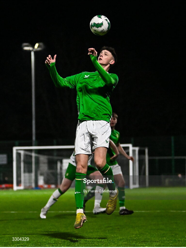 3 December 2025; Adam Delurey of Ireland Amateur during the representative friendly match between Ireland Amateur and Irish Defence Forces at Wayside Celtic FC in Dublin. Photo by Piaras Ó Mídheach/Sportsfile