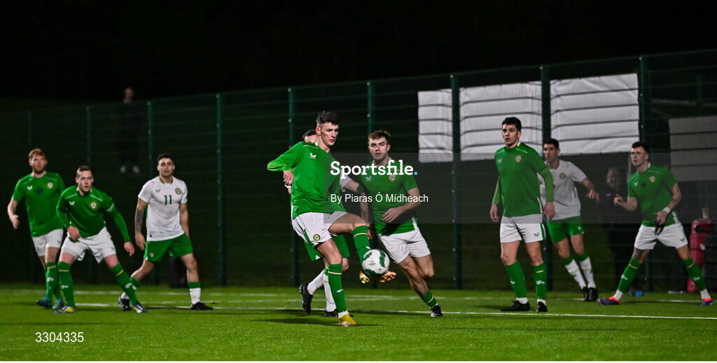 3 December 2025; Adam Delurey of Ireland Amateur during the representative friendly match between Ireland Amateur and Irish Defence Forces at Wayside Celtic FC in Dublin. Photo by Piaras Ó Mídheach/Sportsfile