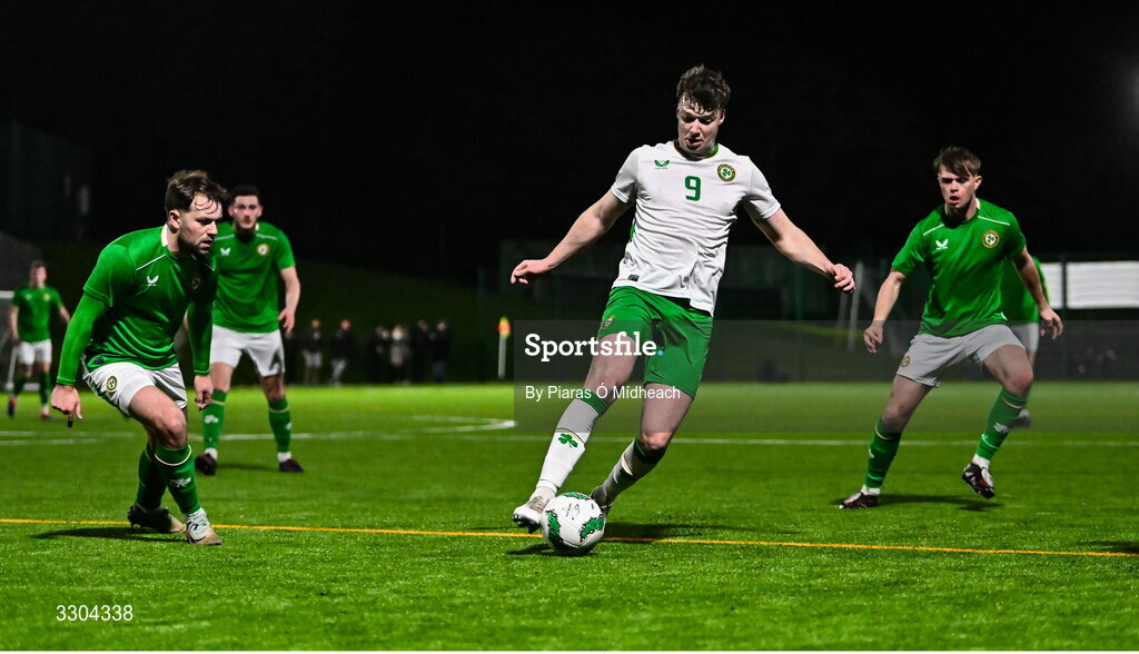 3 December 2025; Ronan Kierns of Irish Defence Forces during the representative friendly match between Ireland Amateur and Irish Defence Forces at Wayside Celtic FC in Dublin. Photo by Piaras Ó Mídheach/Sportsfile